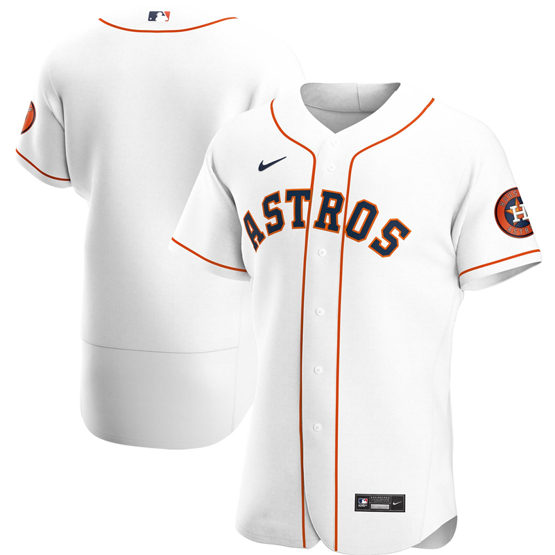 2020 MLB Men Houston Astros Nike White Home 2020 Authentic Official Team Jersey 1->customized mlb jersey->Custom Jersey